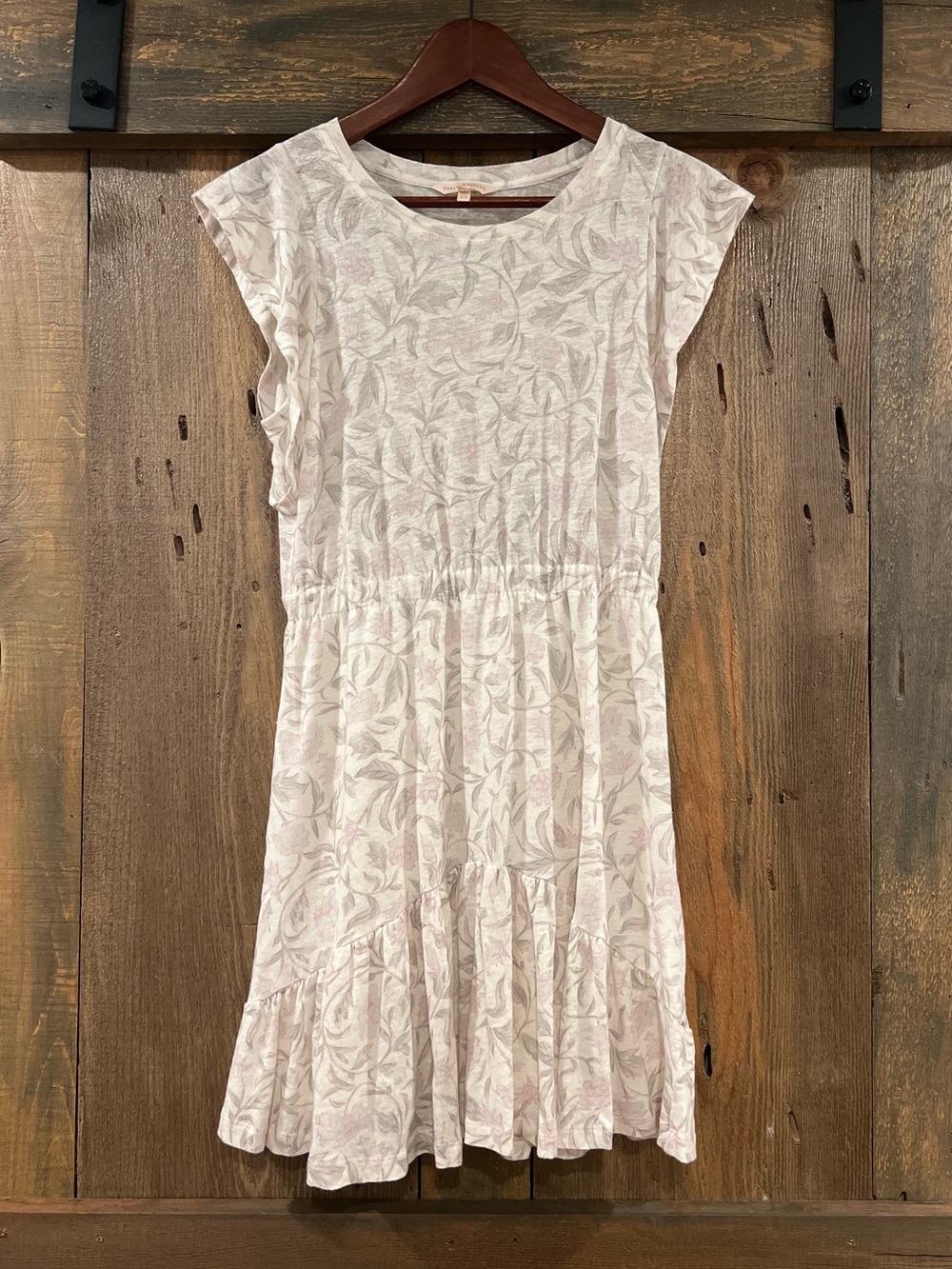 Rebecca Taylor Floral Linen Blend Ruffle Dress Small